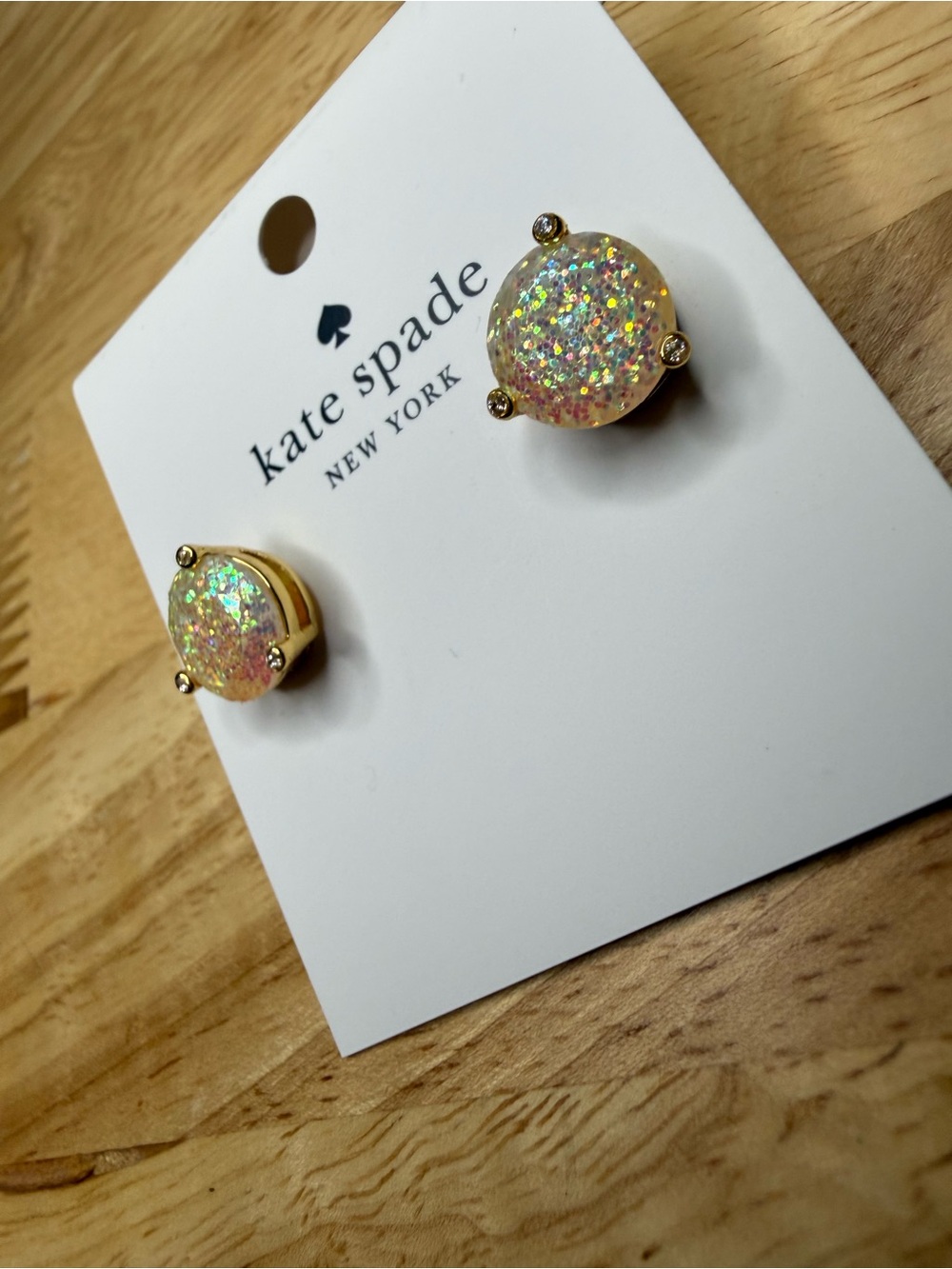 kate spade Opal Glitter Rise and Shine Stud Earrings NWT $39 - Picture 3 of 7